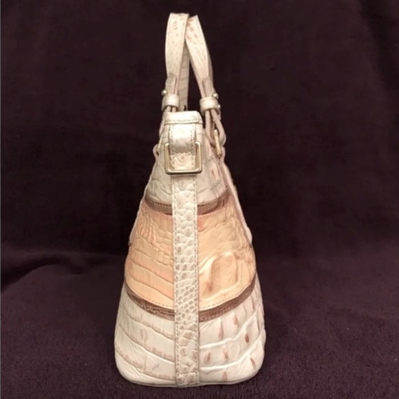Brahmin Mini Asher Rose Tri Color Melbourne Gator/Croc Leather - Picture 3 of 16